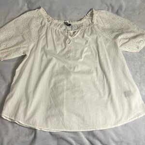 Unique Spectrum White Eyelet Blouse